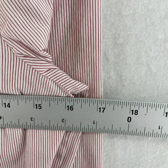 Express Button-Up Shirt Women's Sz XS Red White Striped Collared Long Sleeve - Picture 3 of 9